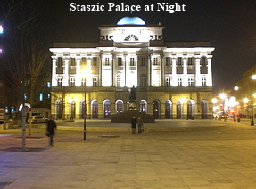 Staszic Palace at Night